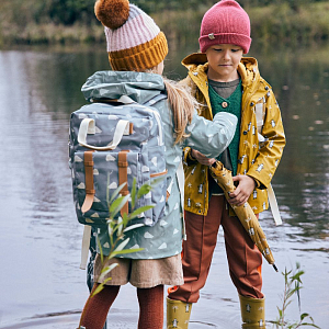 Рюкзак Fresk "Лесной ежик", серо-зеленый, маленький, водонепроницаемый